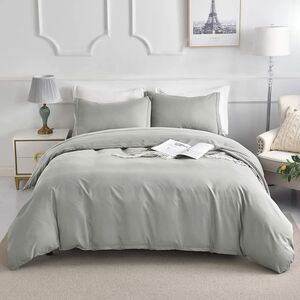 Queen Duvet Cover Set Ultra Soft Washed Microfiber 1 Duvet Cover 2 Pillowcases